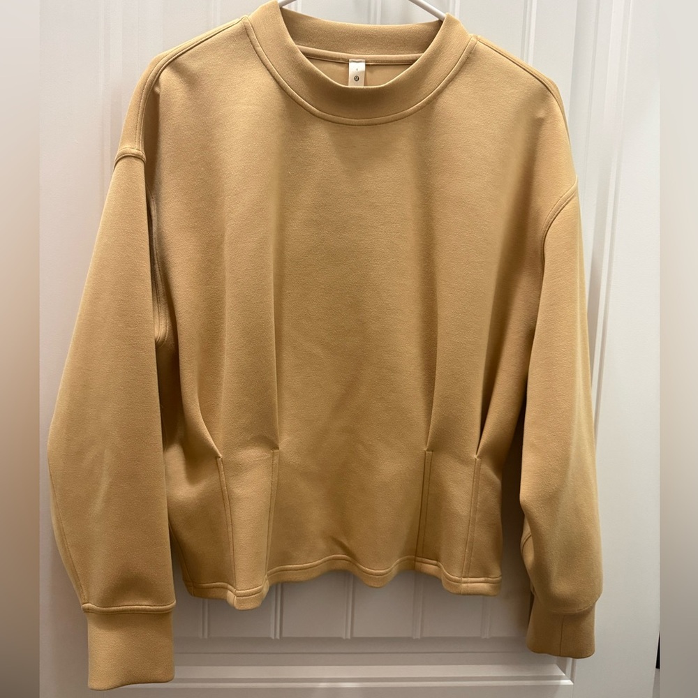 lululemon athletica Scoop Neck Sweatshirt in Tan